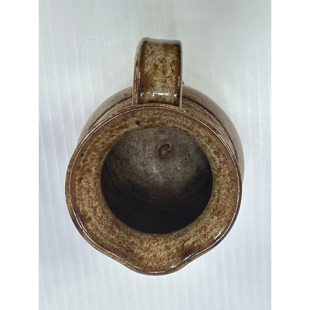 Old‎ Sturbridge Village Pottery Primitive Brown Glaze Handmade Jug 3.5